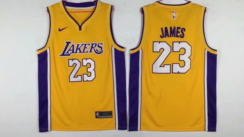Men Los Angeles Lakers #23 James Yellow Nike NBA Jerseys